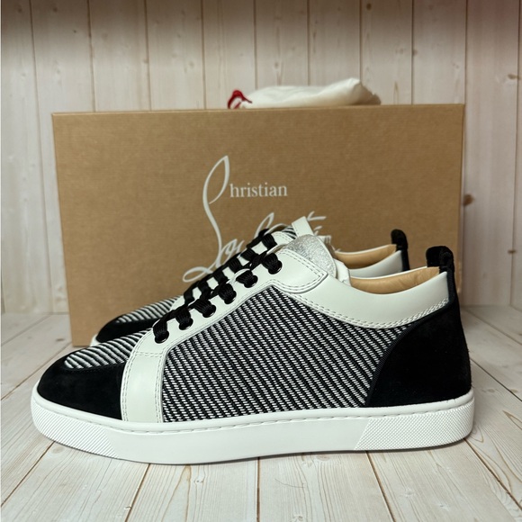 Christian Louboutin Rantulow Orlato Low Top Sneaker Black/White Sz 40 / 7 - Picture 4 of 13